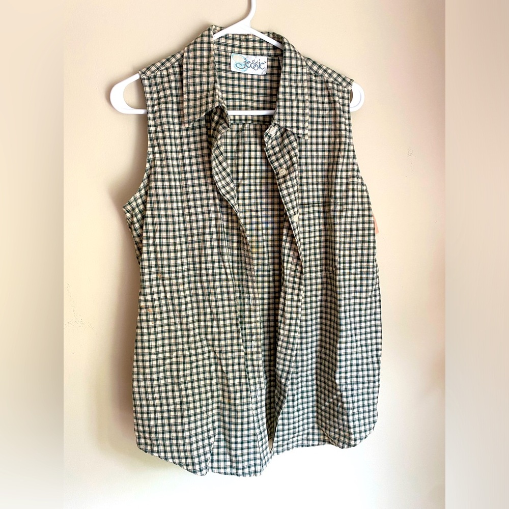 Vintage cowgirl plaid retro Checkered Sleeveless Top tank boho cottagecore